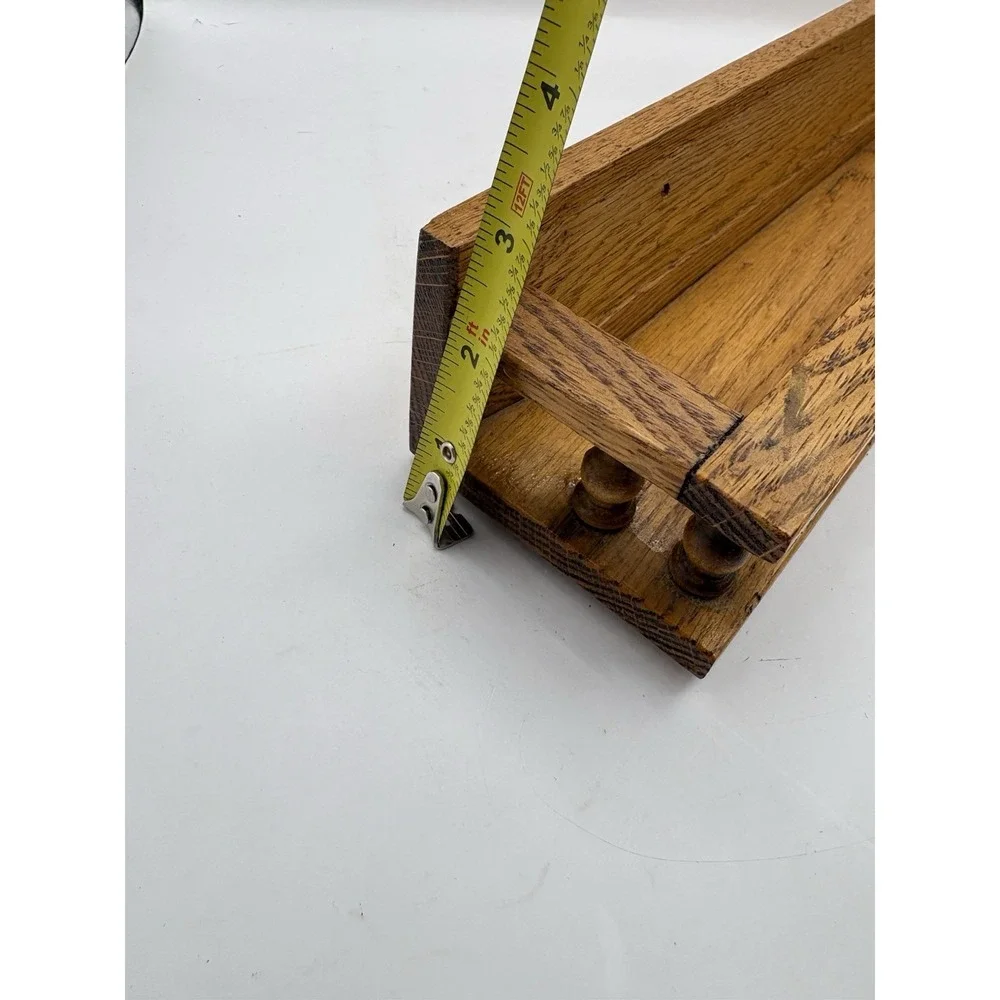 Vintage Spindle Rail Solid Oak Wood Wall Mounted Shelf 16